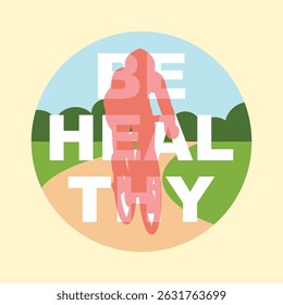 Healthy Lifestyle Bicycle Typography Simple Color Vector