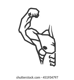 Healthy lifestyle and bodybuilder concept represented by Muscle man icon. Isolated and flat illustration