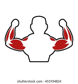 Healthy lifestyle and bodybuilder concept represented by Muscle man icon. Isolated and flat illustration