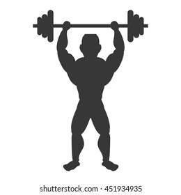 Healthy lifestyle and bodybuilder concept represented by Muscle man icon. Isolated and flat illustration