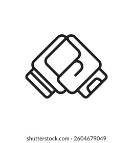 Healthy Lifestyle Boxing Gloves Outline Icon Vector Illustration