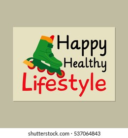 Healthy lifestyle card design with rollers vector illustration.