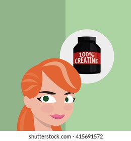 Healthy lifestyle. cartoon woman design.  bodybuilding concept