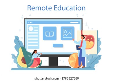 Healthy Lifestyle Class Online Service Or Platform. Idea Of Medicine And Healthcare Education. Diet, Sport, Hygiene. Online Education. Isolated Vector Illustration