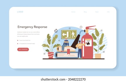 Healthy lifestyle class web banner or landing page. Idea of life safety and health care education. Basic life safety and first aid. Isolated vector illustration