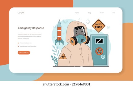 Healthy lifestyle class web banner or landing page. Idea of life safety and health care education. Basic life safety, traffic rules, first aid, virus prevention. Flat vector illustration