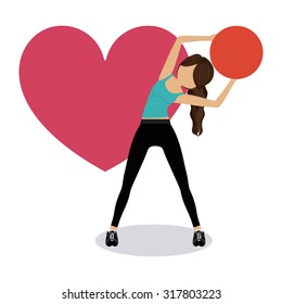 Healthy Lifestyle concept with fitness icons design, vector illustration eps 10