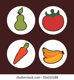 Healthy lifestyle concept with food icon design, vector illustration 10 eps graphic.