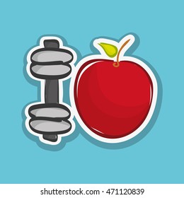 Healthy lifestyle concept with icon design, vector illustration 10 eps graphic.