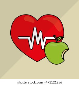 healthy lifestyle concept with icon design, vector illustration 10 eps graphic.