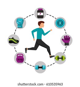 healthy lifestyle concept icons vector illustration design