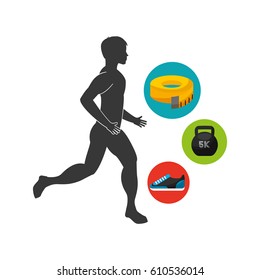 healthy lifestyle concept icons vector illustration design