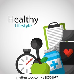 healthy lifestyle concept icons vector illustration design