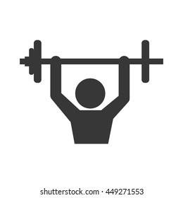 Healthy lifestyle concept represented by pictogram lifintg weight icon. isolated and flat illustration 