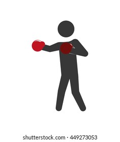 Healthy lifestyle concept represented by pictogram boxing icon. isolated and flat illustration 