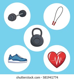 healthy lifestyle concept sport icons
