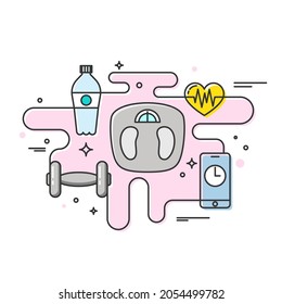 Healthy lifestyle concept vector flat design