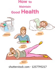 healthy lifestyle concept vector illustration