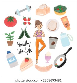 A healthy lifestyle consists of food and activities performed every day.