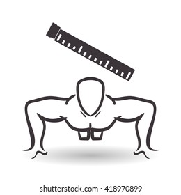 Healthy lifestyle design. Bodybuilding illustration. white background