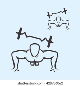 Healthy lifestyle design. Bodybuilding illustration. 