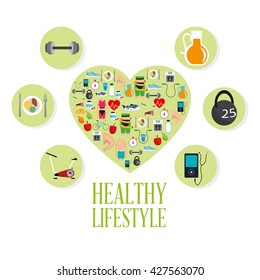 Healthy lifestyle design. bodycare icon.  Colorful illustration
