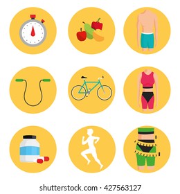 Healthy lifestyle design. bodycare icon.  Colorful illustration