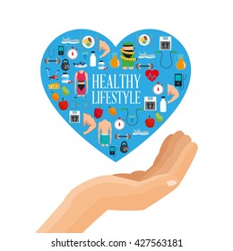 Healthy lifestyle design. bodycare icon.  Colorful illustration