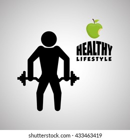 Healthy lifestyle design. Bodycare icon. Isolated illustration, vector graphic