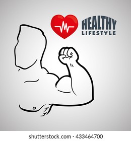 Healthy lifestyle design. Bodycare icon. Isolated illustration, vector graphic