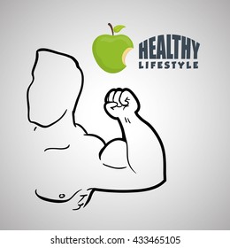 Healthy lifestyle design. Bodycare icon. Isolated illustration, vector graphic