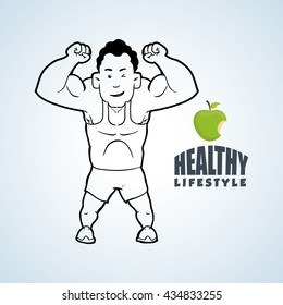 Healthy lifestyle design. Bodycare icon. Isolated illustration, vector graphic