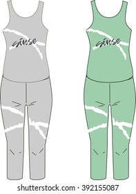 Healthy lifestyle design. clothing template
Vector illustration. The model for fashion designers. Modern style clothing