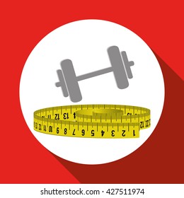 Healthy lifestyle design. fitness icon. Bodybuilding illustration