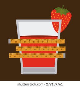 Healthy Lifestyle design over brown background, vector illustration