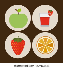 Healthy Lifestyle design over brown background, vector illustration