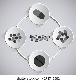 Healthy lifestyle design over grey background, vector illustration