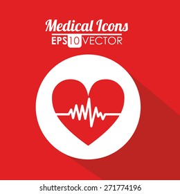 Healthy lifestyle design over red background, vector illustration