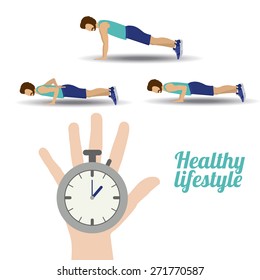 Healthy lifestyle design over white background, vector illustration