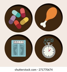 Healthy lifestyle design over white background, vector illustration