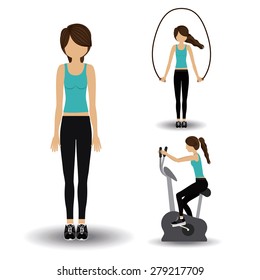 healthy lifestyle design over white background, vector illustration