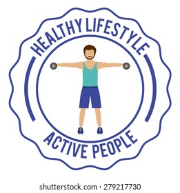 healthy lifestyle design over white background, vector illustration