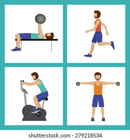 healthy lifestyle design over white background, vector illustration