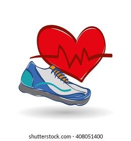 Healthy lifestyle design over white background, vector illustration