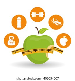 healthy lifestyle design over white background, vector illustration