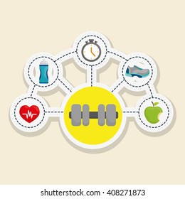 healthy lifestyle design over white background, vector illustration