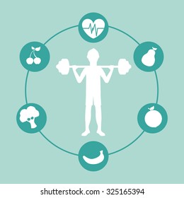 healthy lifestyle design, vector illustration eps10 graphic 