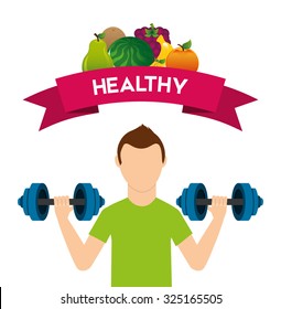 healthy lifestyle design, vector illustration eps10 graphic 