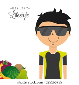 healthy lifestyle design, vector illustration eps10 graphic 