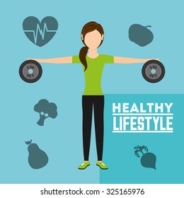 healthy lifestyle design, vector illustration eps10 graphic 